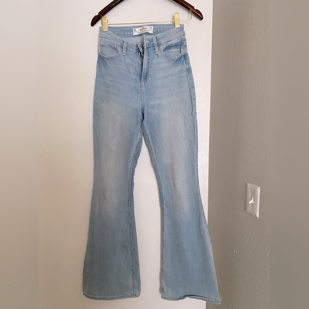 Women's Light Blue Flared Jeans, Size W 26, L 31, preloved, good condition
